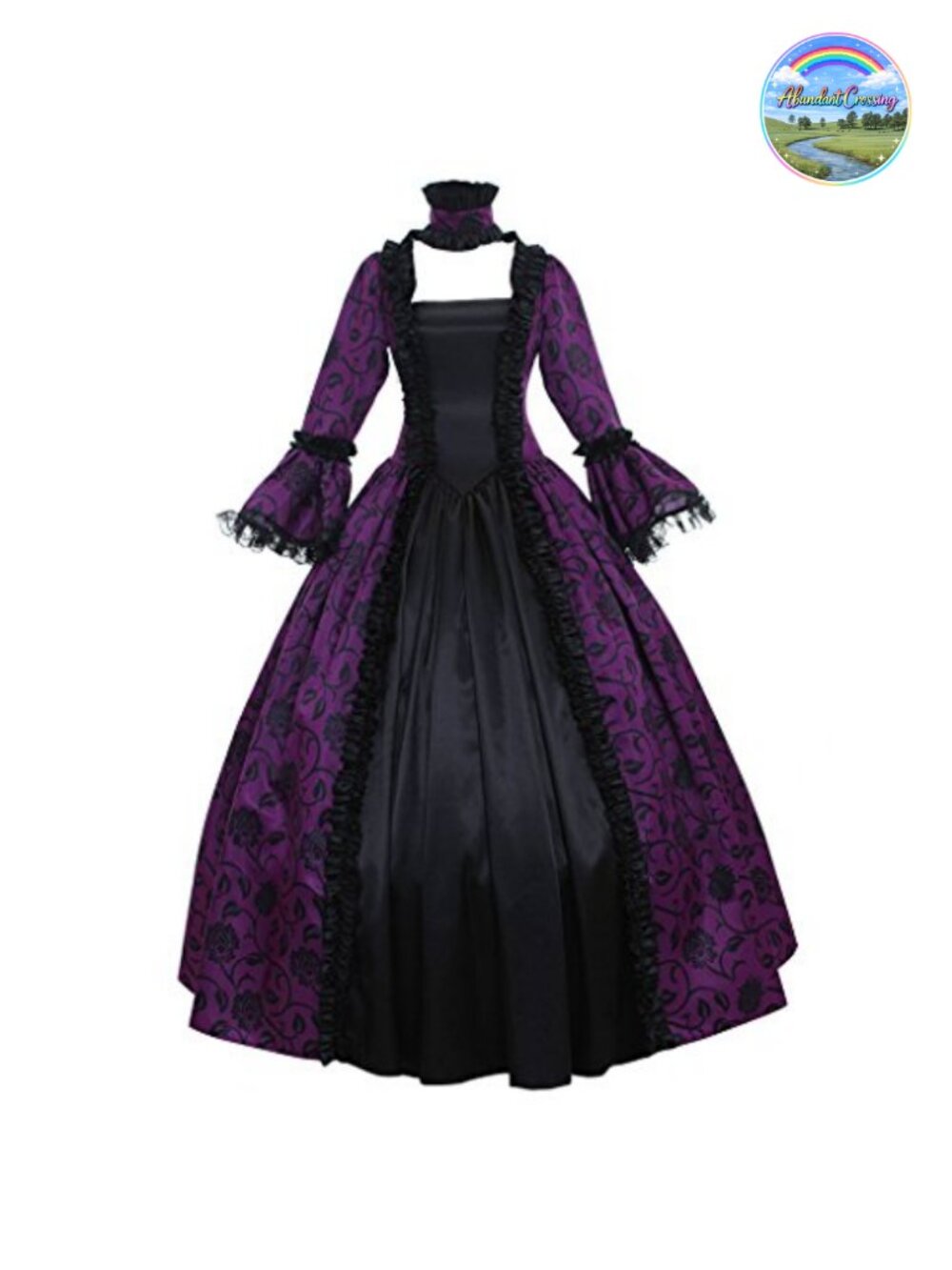 Victorian Rococo Maiden Costume Dress with Choker Gothic Cosplay